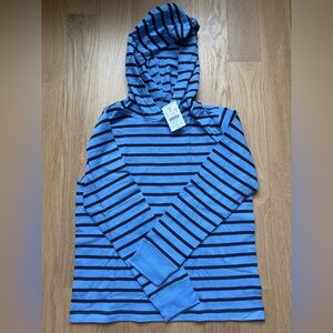 Crewcuts Blue Striped Long Sleeve Hoodie Shirt